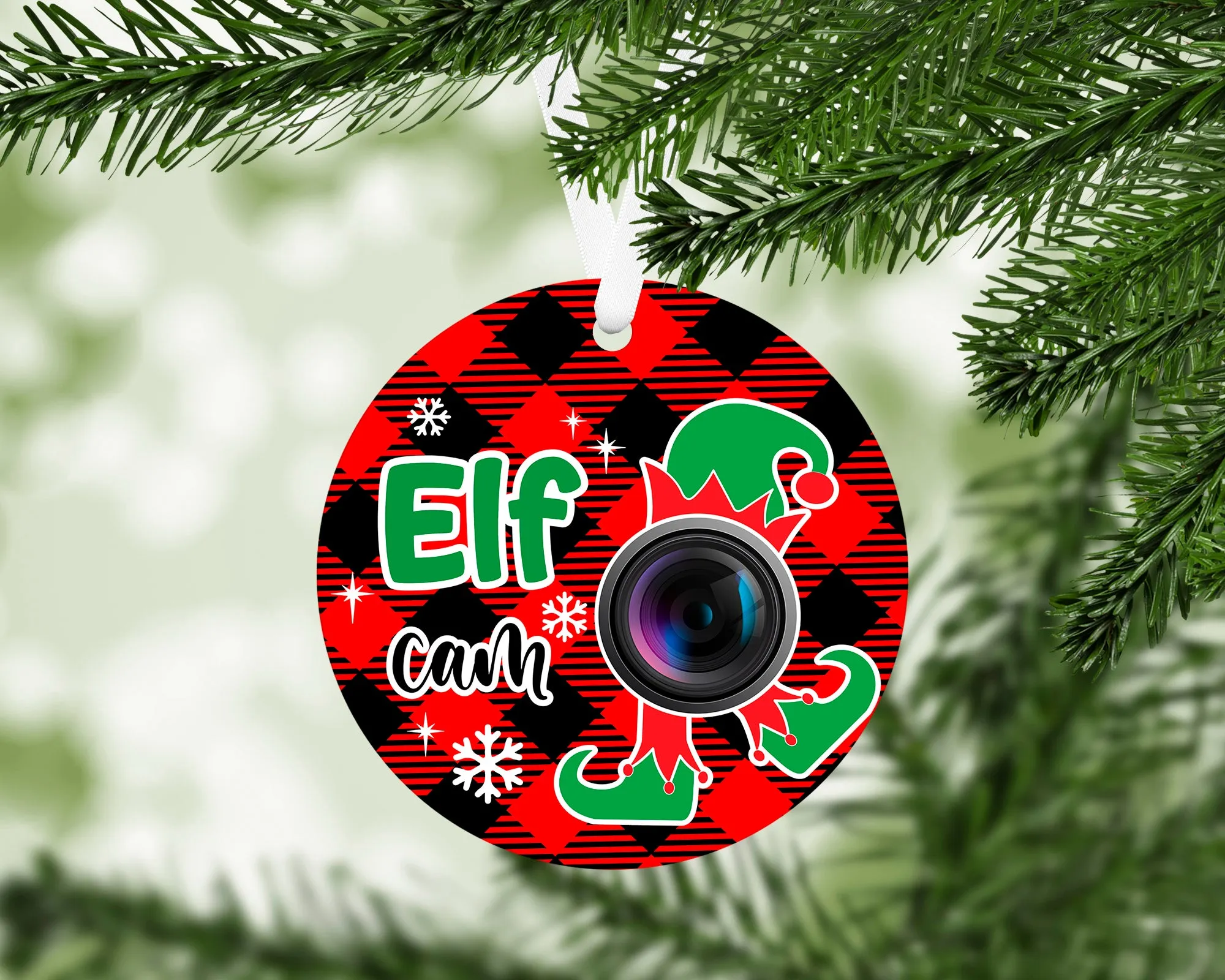 Santa or Elf Cam Ornament With FREE Velvet Pouch