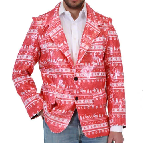 Sequin Humping Reindeer Ugly Christmas Blazer Jacket