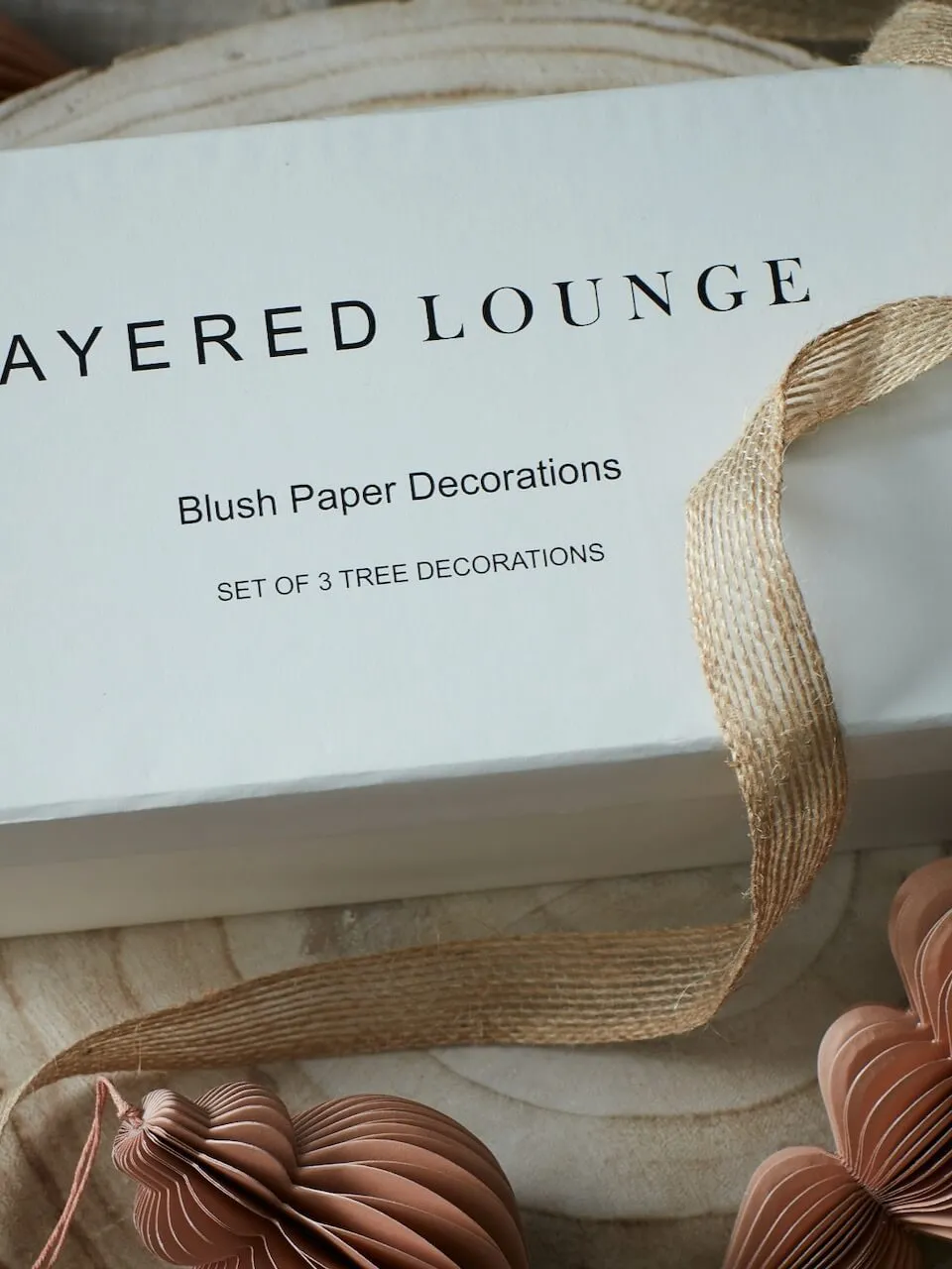 Set of 3 Blush Paper Decoration