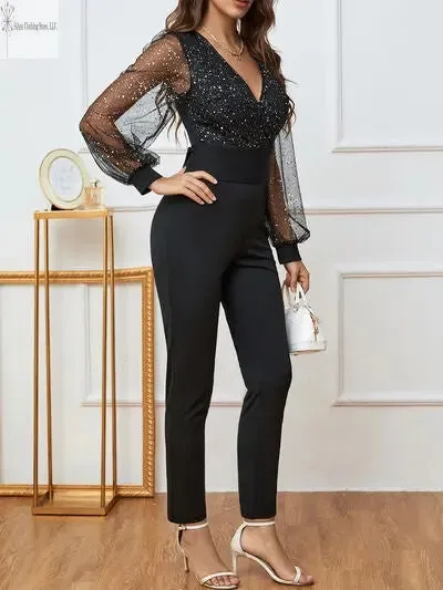 Sheer Long sleeve Jumpsuit