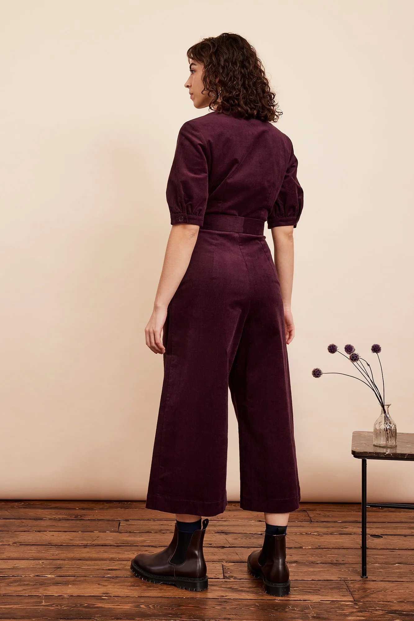 Stella Needlecord Plum Jumpsuit