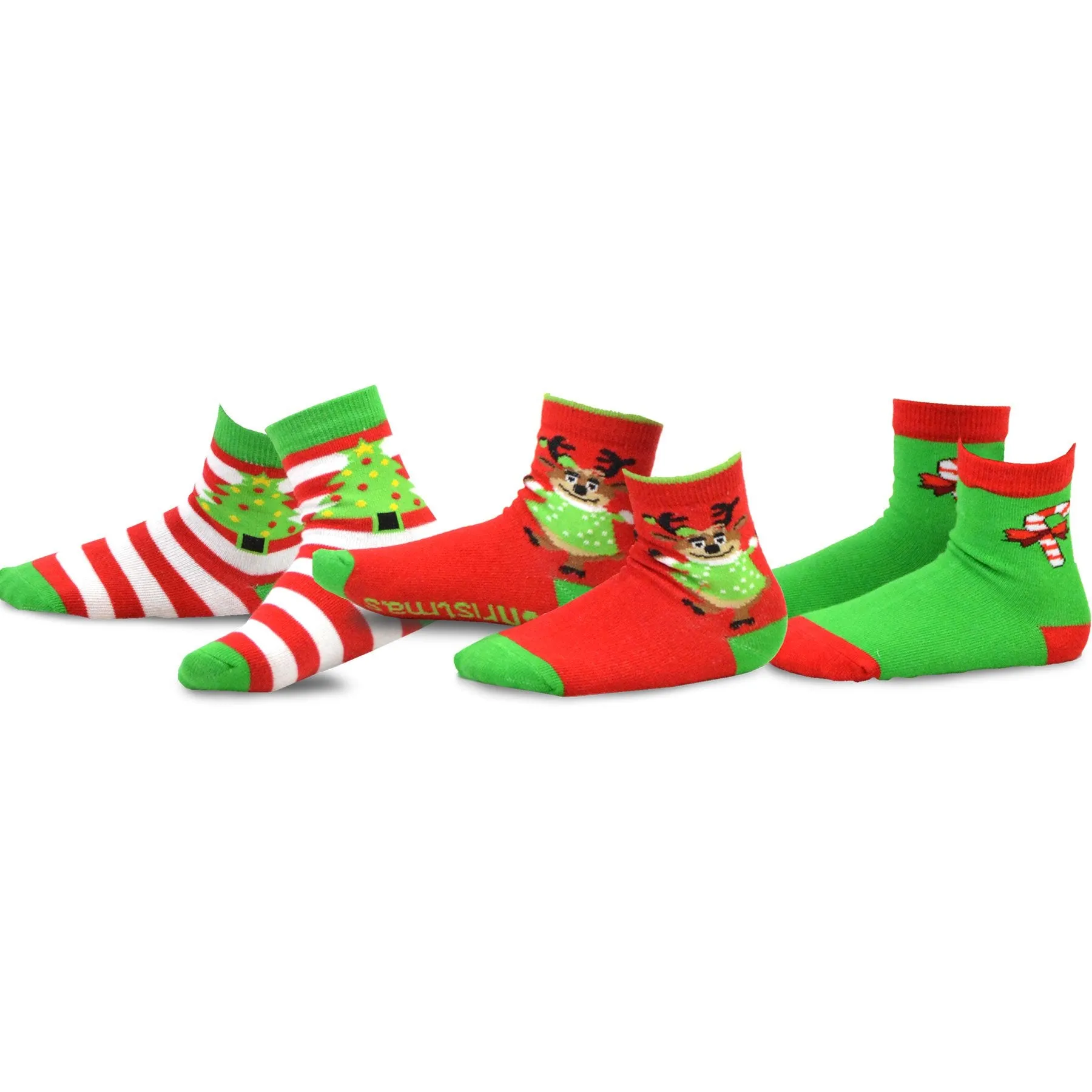 TeeHee Socks Kid's Christmas Cotton Short Crew Assorted 3-Pack (11310)