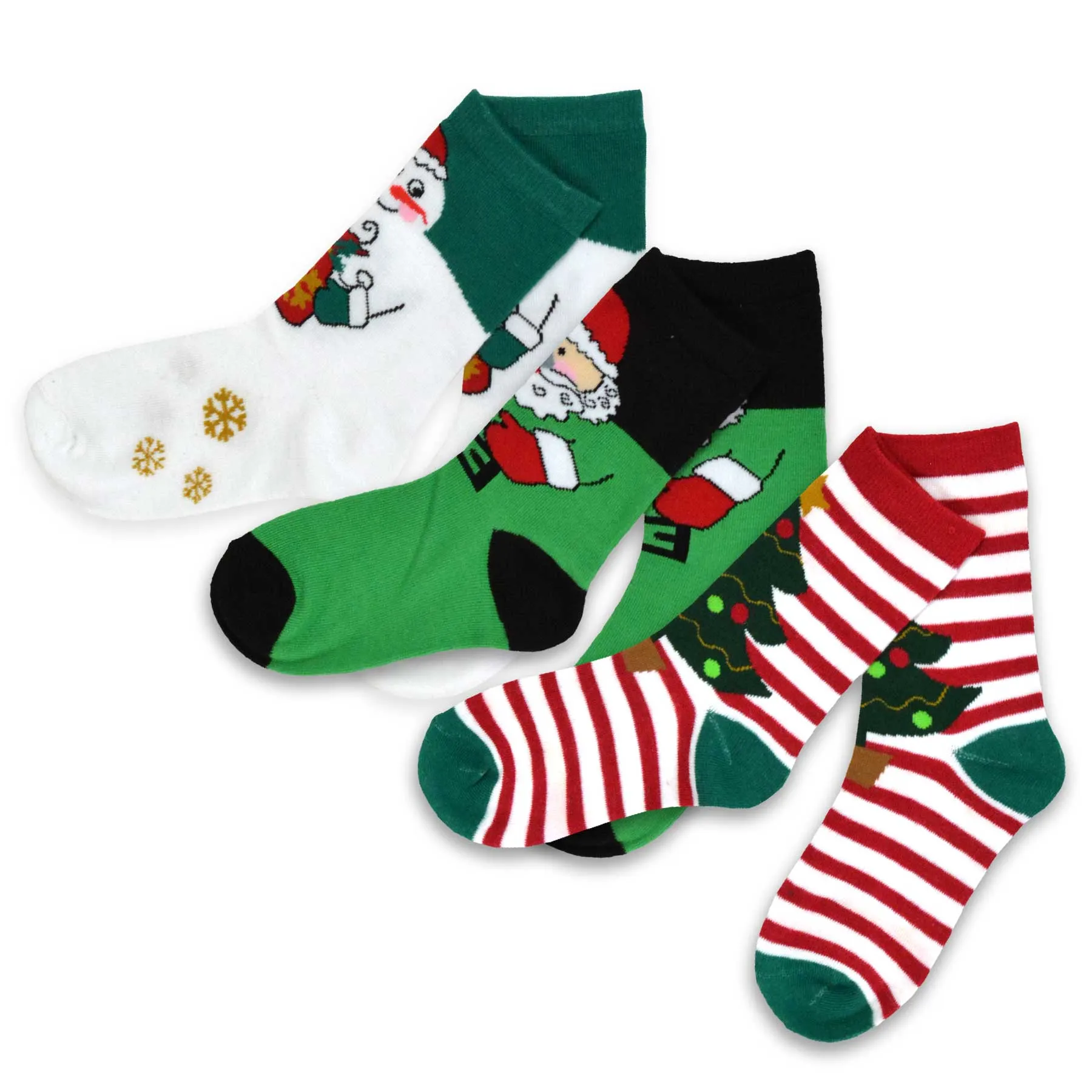 TeeHee Socks Kid's Christmas Cotton Short Crew Assorted 3-Pack (70914)