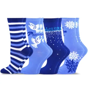 TeeHee Socks Women's Christmas Polyester Crew Assorted 4-Pack (11311)