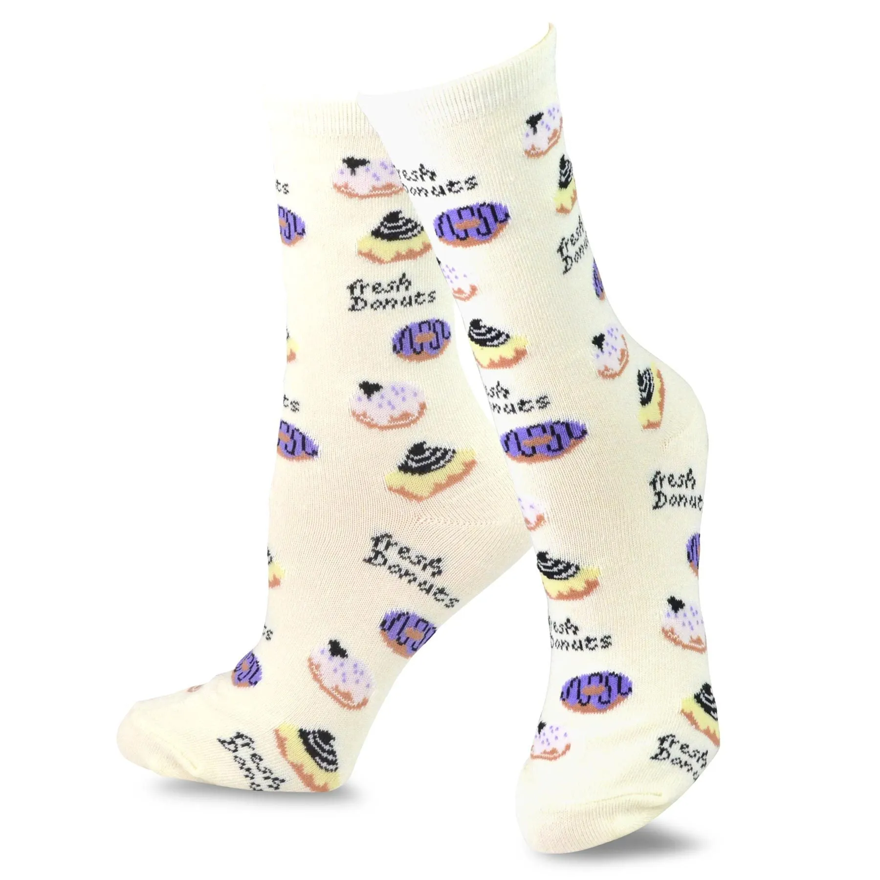 TeeHee Socks Women's Novelty Cotton Crew Bakery and Coffee 6-Pack (12007)