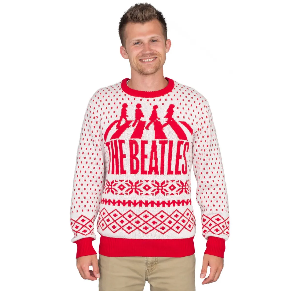 The Beatles Abbey Road Red and White Ugly Christmas Sweater