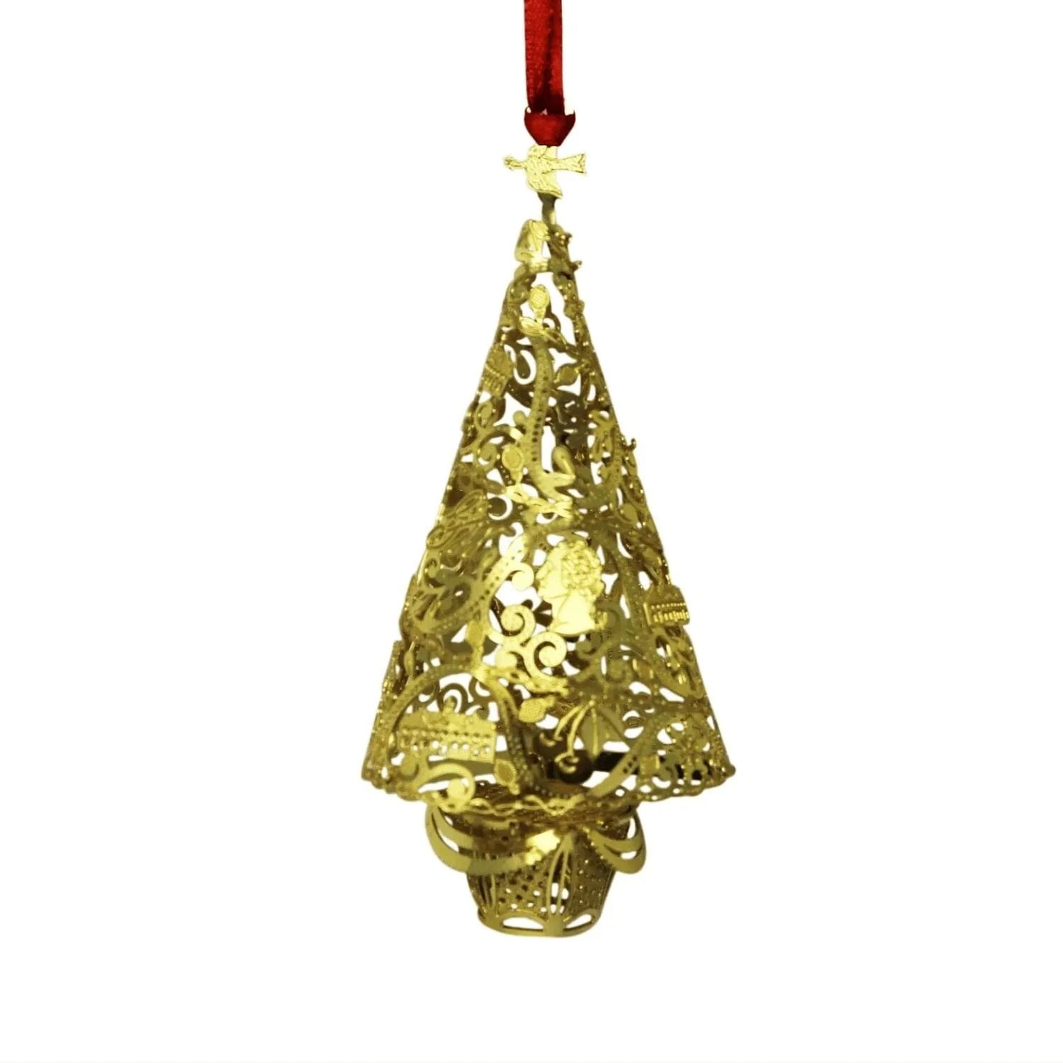 Three-Dimensional Brass Christmas Tree Ornament