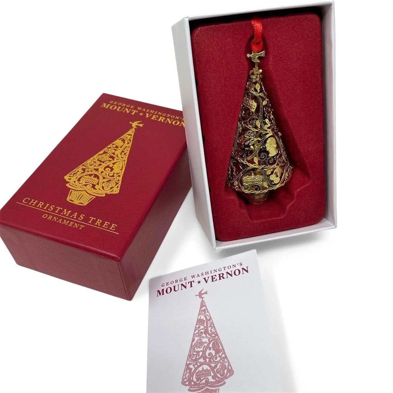 Three-Dimensional Brass Christmas Tree Ornament