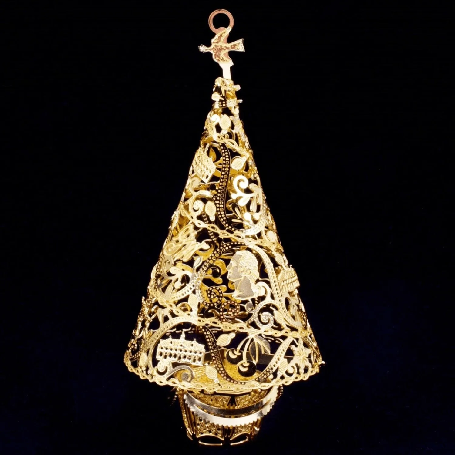 Three-Dimensional Brass Christmas Tree Ornament