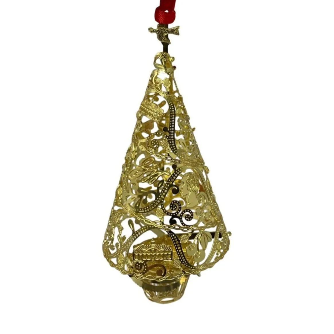 Three-Dimensional Brass Christmas Tree Ornament