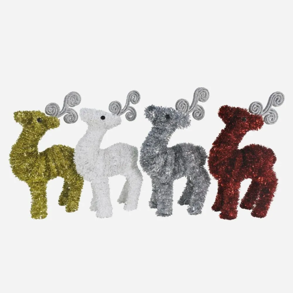 Tinsel Standing Reindeer (30cm)