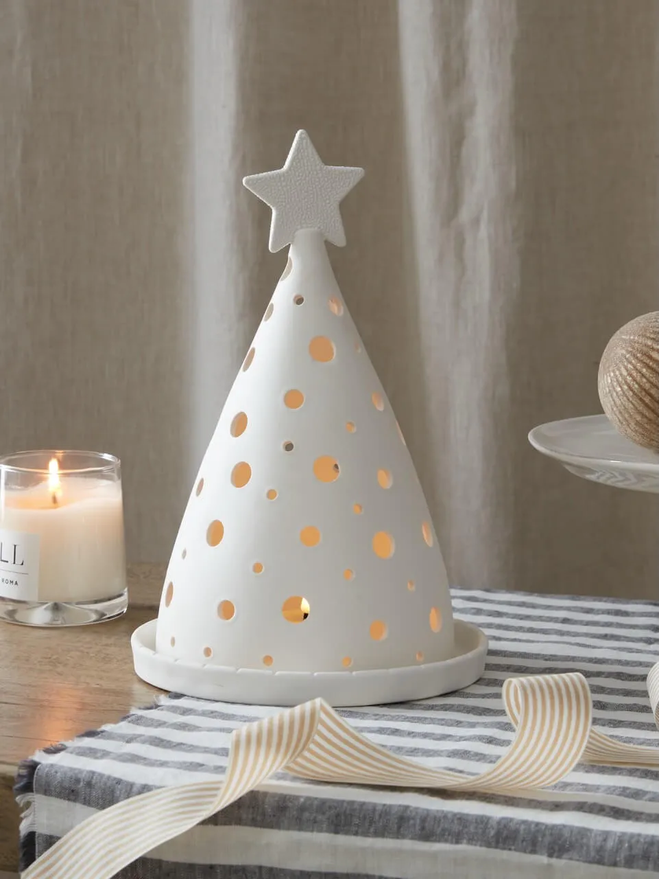 White Ceramic Candlelight Tree