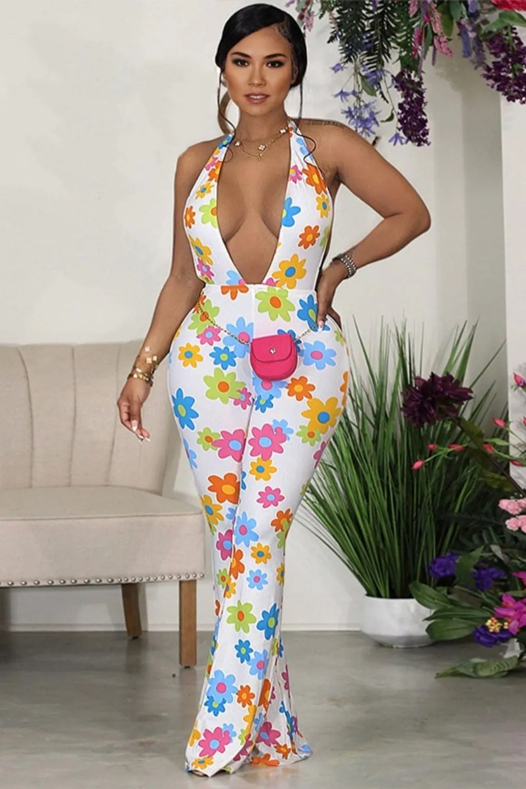 Wild Floral Gal Mesh Jumpsuit