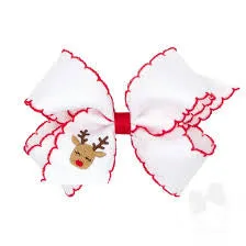 Xmas moonstitch bow with embroidered