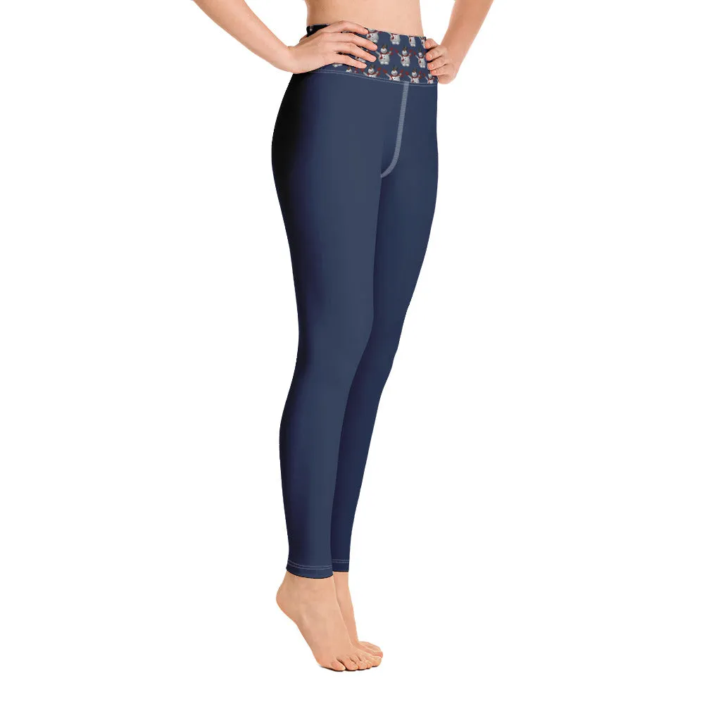 Yoga Leggings Snowman Navy